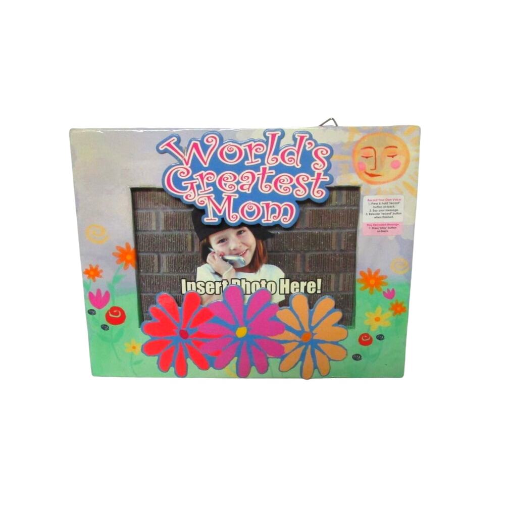 Novelty “World’s Greatest Mom” Photo Frame 4x6 Inches Record a Personal Message